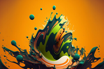 Abstract Splash wallpaper. Splashy Background. Colorful background. Created by Genertive AI