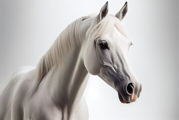 White horse portrait. Generative AI,