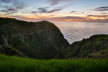 Garanta Funda viewpoint, landscape with ocean at sunset, Madeira, Europe
