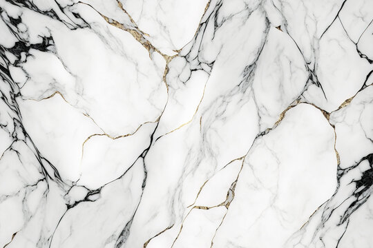 Luxury white and gold marble wallpaper. AI
