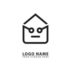 expression line message logo icon vector.
