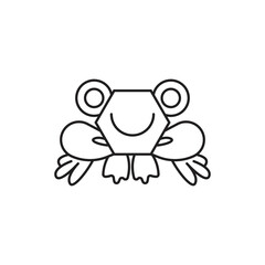 frog vector line logo icon.