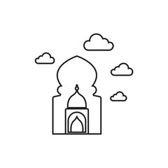 vector line mosque logo icon.