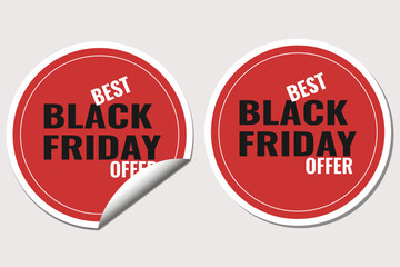 Vector illustration. Black Friday. Stickers