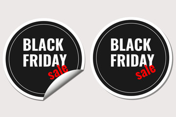 Vector illustration. Black Friday. Stickers