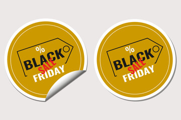 Vector illustration. Black Friday. Stickers