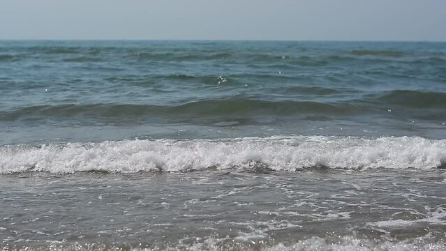 a light wind moves the waves of the sea