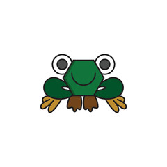 simple frog vector for education logo icon.