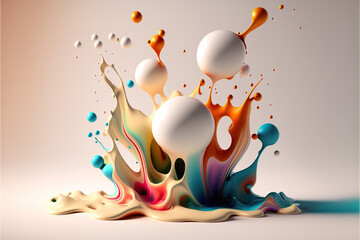 abstract colorful splash of paint and blobs