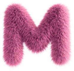 Pink 3D Fluffy Letter M