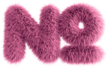 Pink 3D Fluffy Symbol Numero Sign