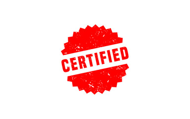 CERTIFIED rubber stamp with grunge style on white background
