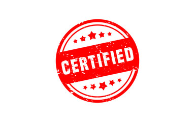 CERTIFIED rubber stamp with grunge style on white background