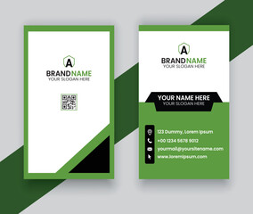 Stylish green vertical business card