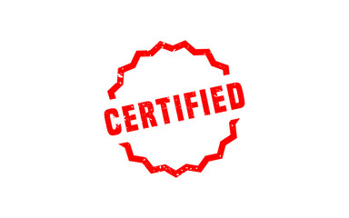 CERTIFIED rubber stamp with grunge style on white background