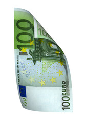 One banknote 100 euro isolated on transparent. Finances concept