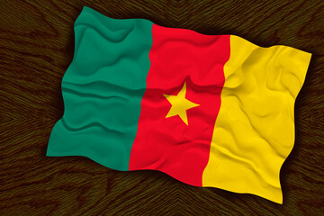 National flag  of Cameroon. Background  with flag  of Cameroon