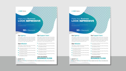 Corporate Business Flyer Design A4 Vector Template with modern layout. Creative annual report or poster, leaflet for Digital Agency.