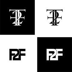 f2f initial letter monogram logo design set