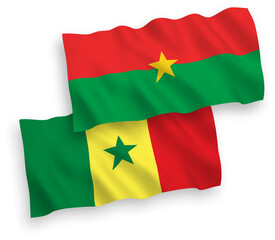 Flags of Republic of Senegal and Burkina Faso on a white background