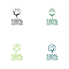 100% cotton icon.Natural organic cotton, pure cotton vector labels.logo vector illustration
