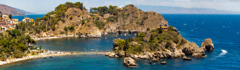 Obraz premium Panoramica Isola Bella Taormina Sicilia