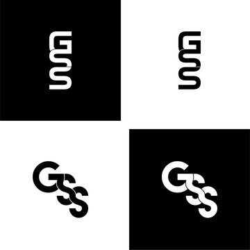 Gss Lettering Initial Monogram Logo Design Set