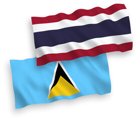 Flags of Saint Lucia and Thailand on a white background