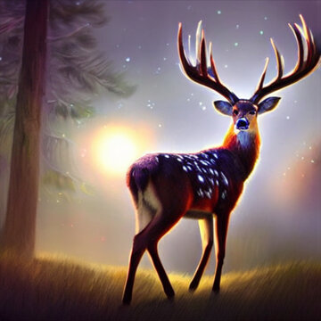 deer in the night