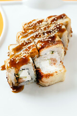 Various rolls on an orange background