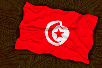 National flag of Tunisia. Background  with flag  of Tunisia.