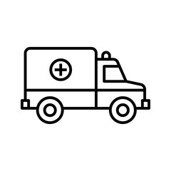Ambulance vehicle icon. Emergency car, medicine van, care medic support.