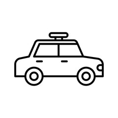 Police car icon. Pictogram isolated on a white background.