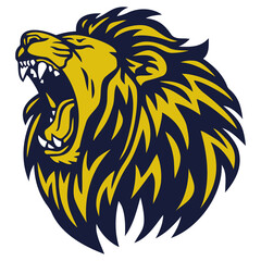 Lion Roar Logo Head Mascot Design Template