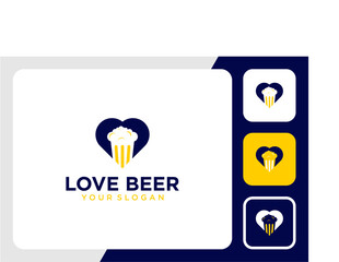 love logo design with beer or drink