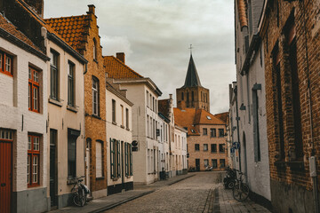 Fototapeta na wymiar Narrow street in Belgium