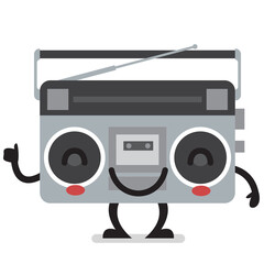 Smile retro radio character emoji