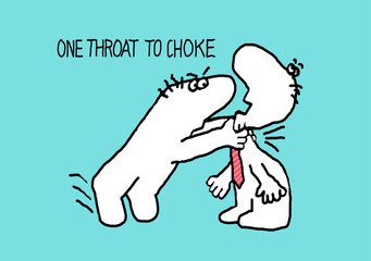 One throat to choke - corporate jargon fun cartoon