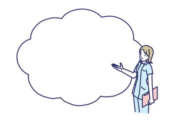 案内をする看護師さんのふきだし