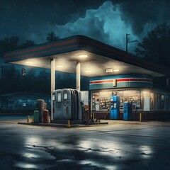 Car gas station. Generative AI