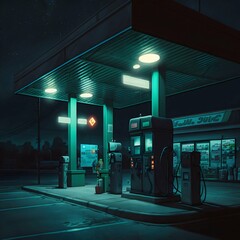 Car gas station. Generative AI