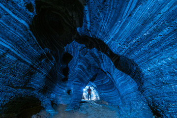 Beautiful blue cave in Tak province, Thailand.