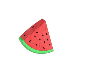 watermelon slice isolated on white