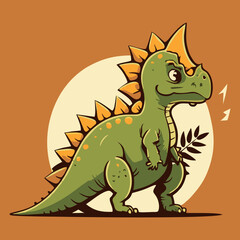 cartoon dinosaur, 2d game art, illustration