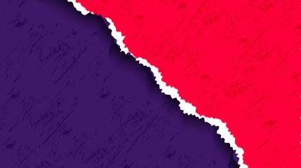 Minimal Red Paper Ripped In Dirty Grunge Wall In Purple Background Good Use For Banner