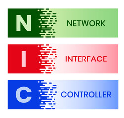 NIC - Network Interface Controller acronym. business concept background. vector illustration concept with keywords and icons. lettering illustration with icons for web banner, flyer, landing page