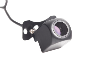 car rear view camera for parking assistance isolated on white background.