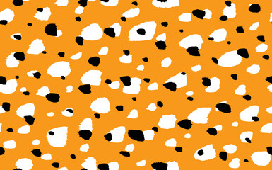 Abstract modern leopard seamless pattern. Animals trendy background. Orange and white decorative vector stock illustration for print, card, postcard, fabric, textile. Modern ornament of stylized skin