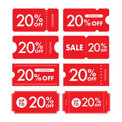  20%OFFクーポンのベクターイラスト素材