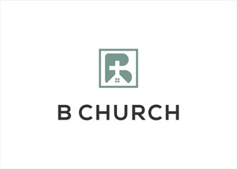 B letter with Church logo design vector
